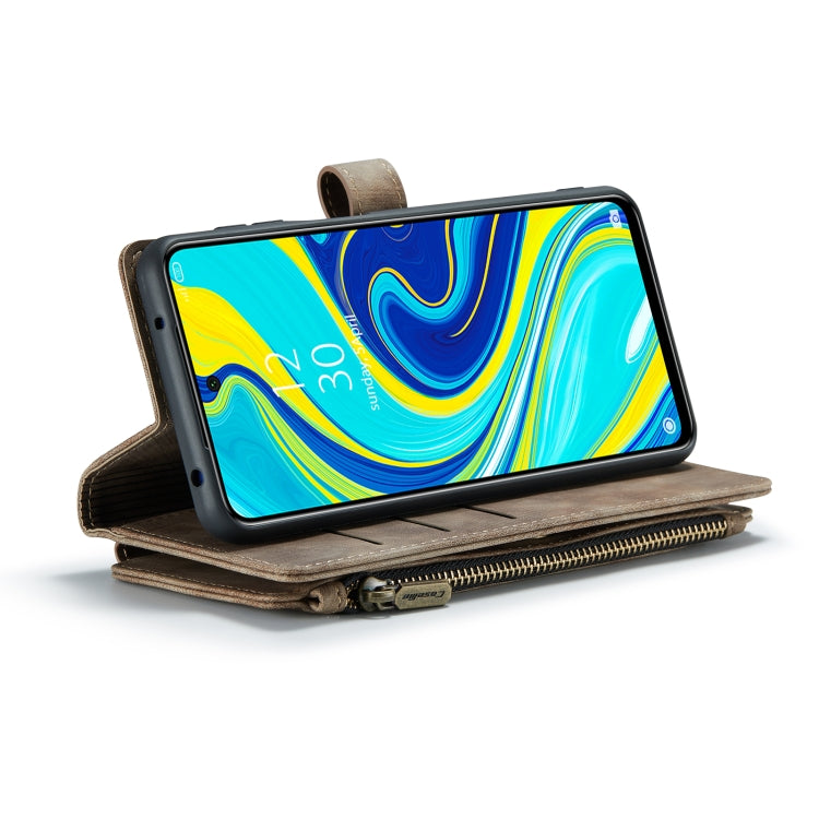 For Xiaomi Redmi Note 9 Pro Max / Redmi Note 9 Pro / Redmi Note 9s CaseMe-C30 Multifunctional Horizontal Flip PU + TPU Phone Case(Brown)