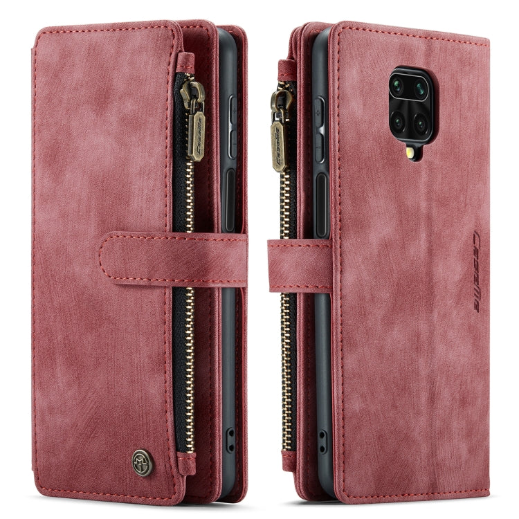 For Xiaomi Redmi Note 9 Pro Max / Redmi Note 9 Pro / Redmi Note 9s CaseMe-C30 Multifunctional Horizontal Flip PU + TPU Phone Case(Red)