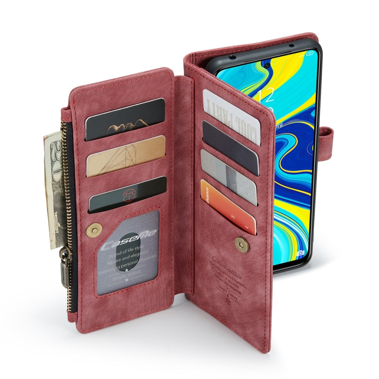 For Xiaomi Redmi Note 9 Pro Max / Redmi Note 9 Pro / Redmi Note 9s CaseMe-C30 Multifunctional Horizontal Flip PU + TPU Phone Case(Red)