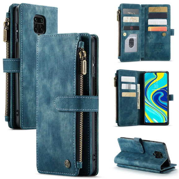 For Xiaomi Redmi Note 9 Pro Max / Redmi Note 9 Pro / Redmi Note 9s CaseMe-C30 Multifunctional Horizontal Flip PU + TPU Phone Case(Blue)