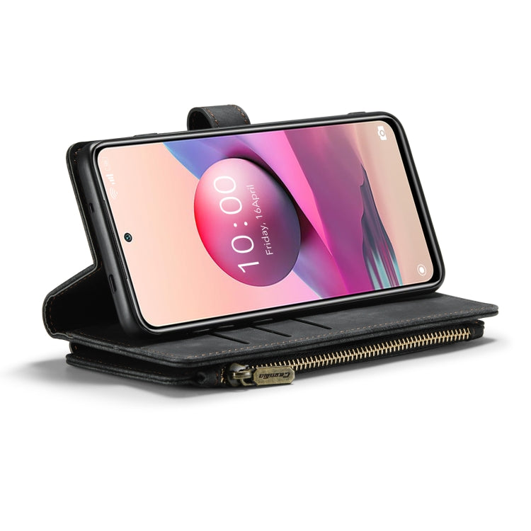 For Xiaomi Redmi Note 10 4G / Redmi Note 10S CaseMe-C30 Multifunctional Horizontal Flip PU + TPU Phone Case(Black)