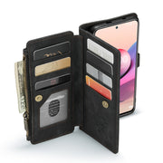 For Xiaomi Redmi Note 10 4G / Redmi Note 10S CaseMe-C30 Multifunctional Horizontal Flip PU + TPU Phone Case(Black)