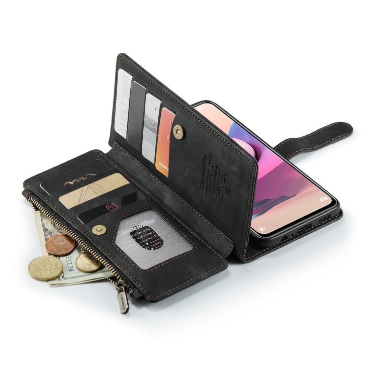 For Xiaomi Redmi Note 10 4G / Redmi Note 10S CaseMe-C30 Multifunctional Horizontal Flip PU + TPU Phone Case(Black)
