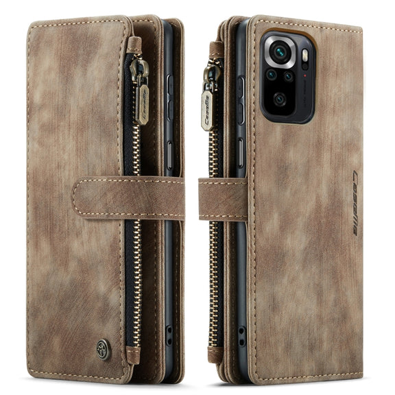 For Xiaomi Redmi Note 10 4G / Redmi Note 10S CaseMe-C30 Multifunctional Horizontal Flip PU + TPU Phone Case(Brown)