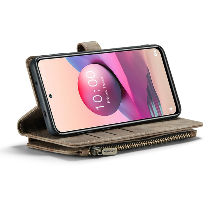 For Xiaomi Redmi Note 10 4G / Redmi Note 10S CaseMe-C30 Multifunctional Horizontal Flip PU + TPU Phone Case(Brown)