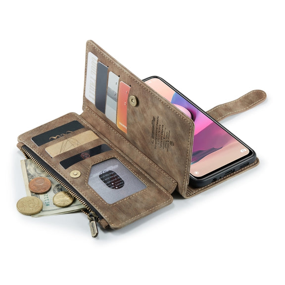 For Xiaomi Redmi Note 10 4G / Redmi Note 10S CaseMe-C30 Multifunctional Horizontal Flip PU + TPU Phone Case(Brown)