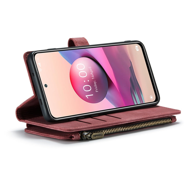 For Xiaomi Redmi Note 10 4G / Redmi Note 10S CaseMe-C30 Multifunctional Horizontal Flip PU + TPU Phone Case(Red)