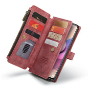 For Xiaomi Redmi Note 10 4G / Redmi Note 10S CaseMe-C30 Multifunctional Horizontal Flip PU + TPU Phone Case(Red)