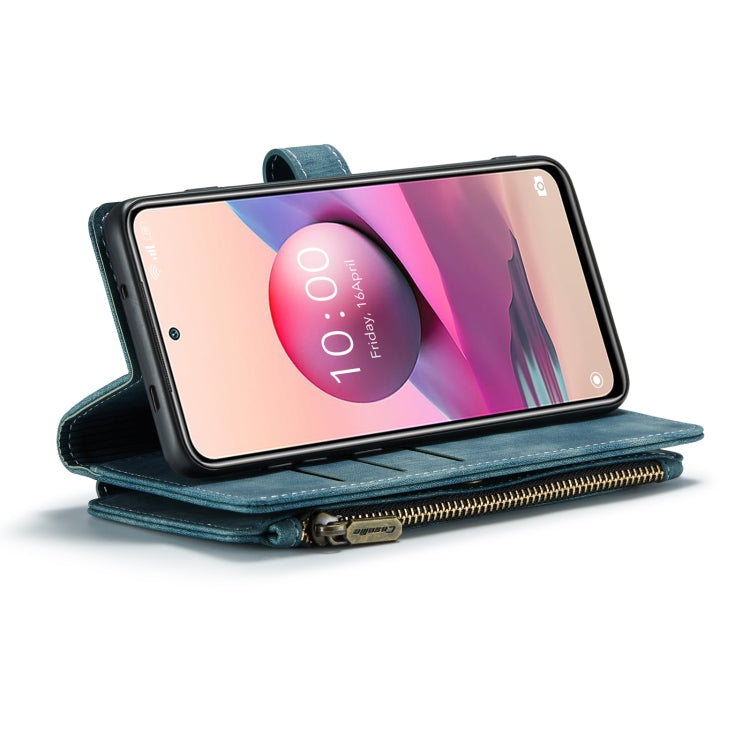 For Xiaomi Redmi Note 10 4G / Redmi Note 10S CaseMe-C30 Multifunctional Horizontal Flip PU + TPU Phone Case(Blue)
