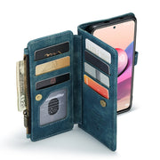 For Xiaomi Redmi Note 10 4G / Redmi Note 10S CaseMe-C30 Multifunctional Horizontal Flip PU + TPU Phone Case(Blue)