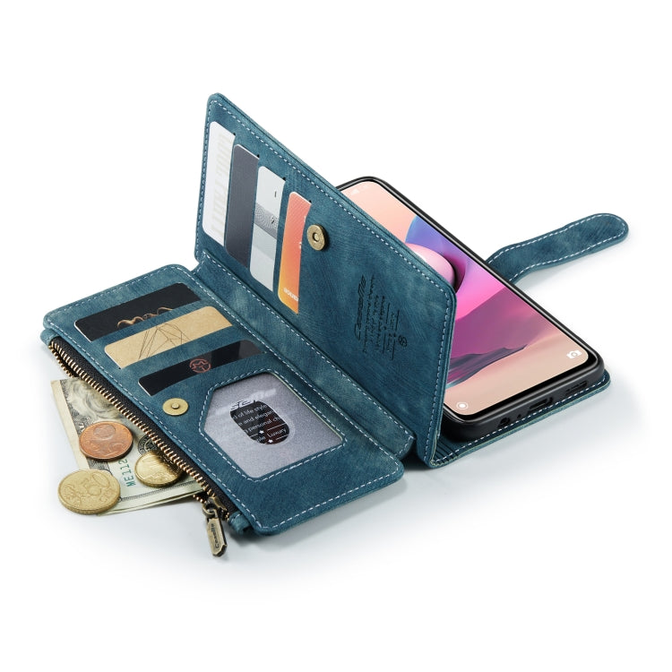 For Xiaomi Redmi Note 10 4G / Redmi Note 10S CaseMe-C30 Multifunctional Horizontal Flip PU + TPU Phone Case(Blue)