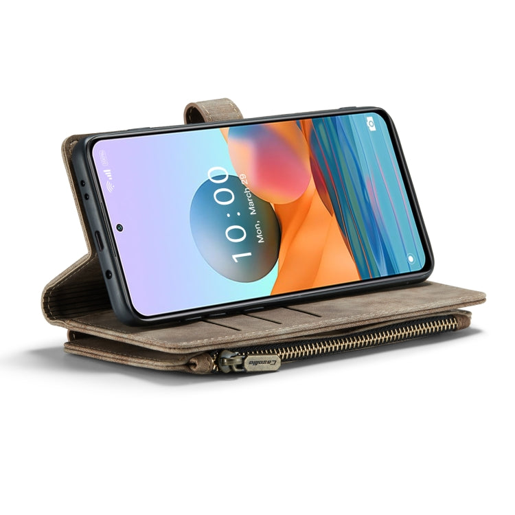 For Xiaomi Redmi Note 10 Pro 4G / Redmi Note 10 Pro Max CaseMe-C30 Multifunctional Horizontal Flip PU + TPU Phone Case(Brown)