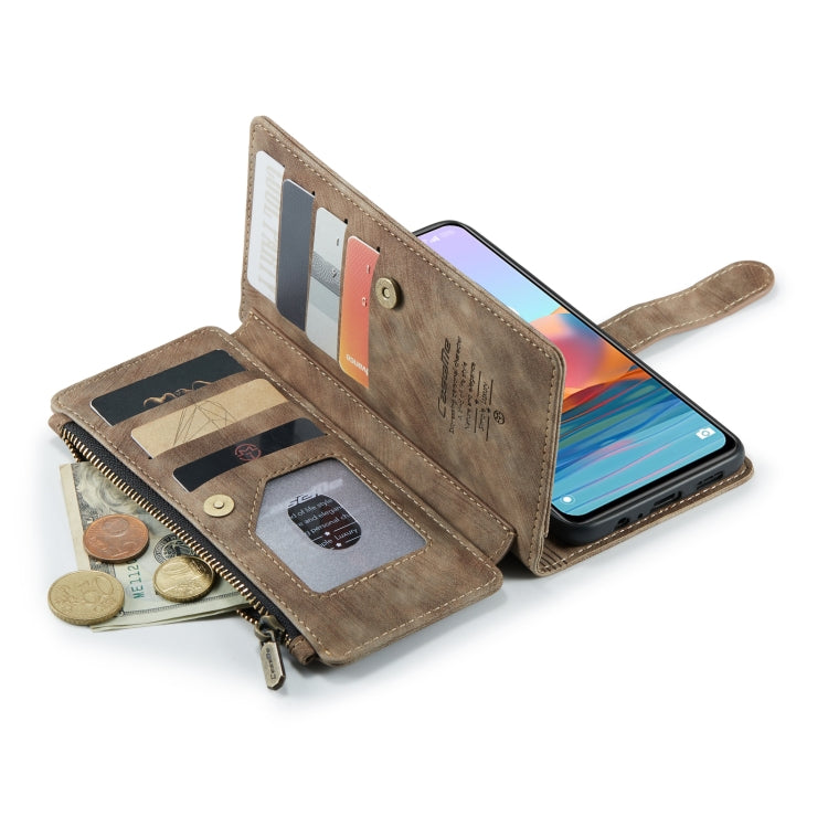 For Xiaomi Redmi Note 10 Pro 4G / Redmi Note 10 Pro Max CaseMe-C30 Multifunctional Horizontal Flip PU + TPU Phone Case(Brown)