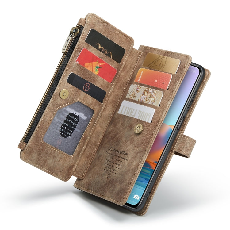 For Xiaomi Redmi Note 10 Pro 4G / Redmi Note 10 Pro Max CaseMe-C30 Multifunctional Horizontal Flip PU + TPU Phone Case(Brown)