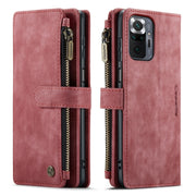For Xiaomi Redmi Note 10 Pro 4G / Redmi Note 10 Pro Max CaseMe-C30 Multifunctional Horizontal Flip PU + TPU Phone Case(Red)