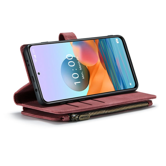 For Xiaomi Redmi Note 10 Pro 4G / Redmi Note 10 Pro Max CaseMe-C30 Multifunctional Horizontal Flip PU + TPU Phone Case(Red)