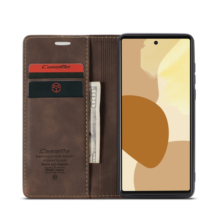 For Google Pixel 6 Pro CaseMe 013 Multifunctional Horizontal Flip Leather Phone Case with Card Slot & Holder & Wallet(Coffee)
