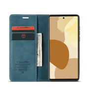 For Google Pixel 6 Pro CaseMe 013 Multifunctional Horizontal Flip Leather Phone Case with Card Slot & Holder & Wallet(Blue)