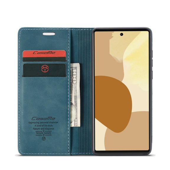 For Google Pixel 6 Pro CaseMe 013 Multifunctional Horizontal Flip Leather Phone Case with Card Slot & Holder & Wallet(Blue)
