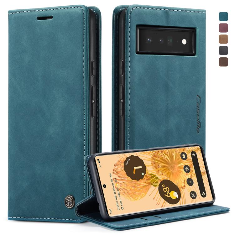 For Google Pixel 6 CaseMe 013 Multifunctional Horizontal Flip Leather Phone Case with Card Slot & Holder & Wallet(Blue)