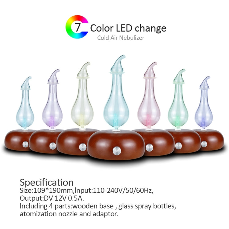 Wood Essential Oil Diffuser Aromatherapy Machine Automatic Alcohol Sprayer, Plug Specification:EU Plug(Light Brown)