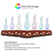 Wood Essential Oil Diffuser Aromatherapy Machine Automatic Alcohol Sprayer, Plug Specification:EU Plug(Light Brown)