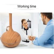 Creative Fragrance Machine Pointed Mouth Humidifier Automatic Alcohol Sprayer with Colorful LED Light, Plug Specification:UK Plug(Light Brown)