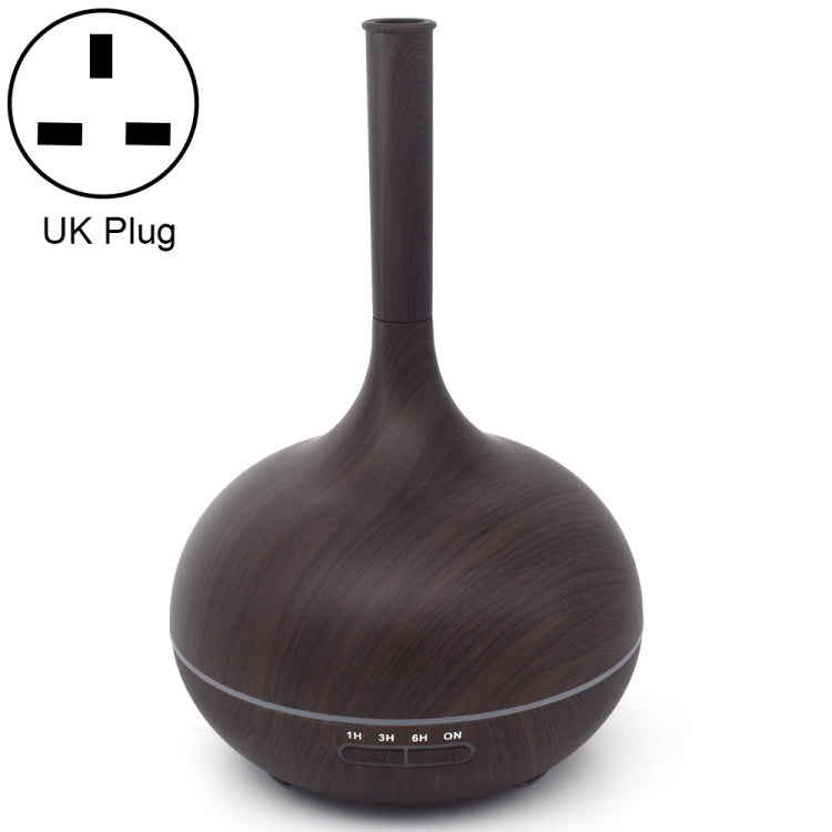 Creative Fragrance Machine Pointed Mouth Humidifier Automatic Alcohol Sprayer with Colorful LED Light, Plug Specification:UK Plug(Dark Brown)
