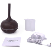 Creative Fragrance Machine Pointed Mouth Humidifier Automatic Alcohol Sprayer with Colorful LED Light, Plug Specification:UK Plug(Dark Brown)