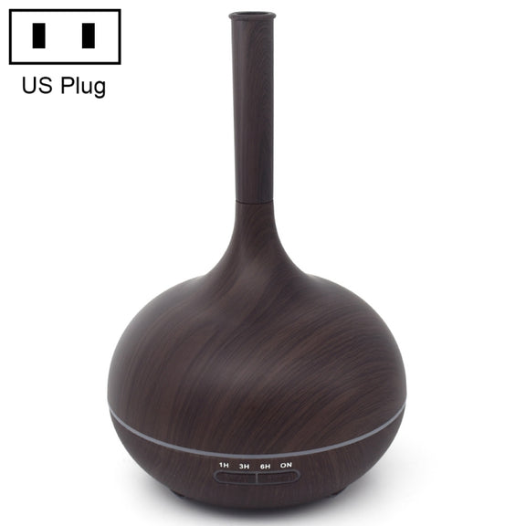 Creative Fragrance Machine Pointed Mouth Humidifier Automatic Alcohol Sprayer with Colorful LED Light, Plug Specification:US Plug(Dark Brown)