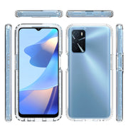 For OPPO A16 Shockproof High Transparency Two-color Gradual Change PC+TPU Candy Colors Phone Protective Case(White)
