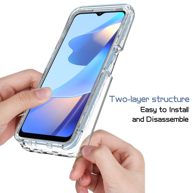 For OPPO A16 Shockproof High Transparency Two-color Gradual Change PC+TPU Candy Colors Phone Protective Case(White)