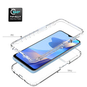 For OPPO A16 Shockproof High Transparency Two-color Gradual Change PC+TPU Candy Colors Phone Protective Case(White)