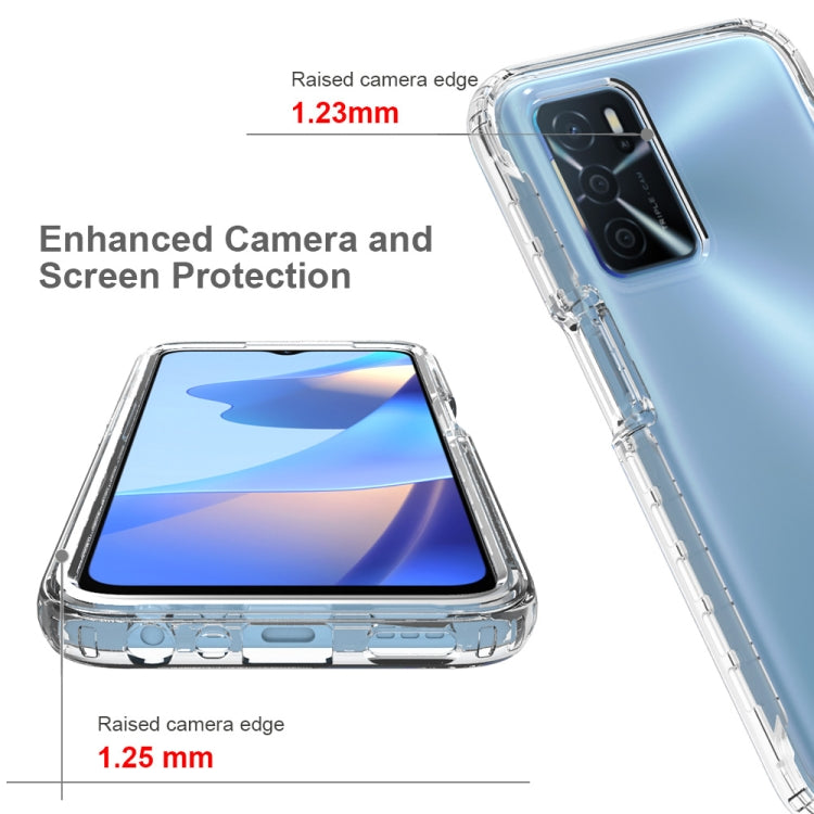 For OPPO A16 Shockproof High Transparency Two-color Gradual Change PC+TPU Candy Colors Phone Protective Case(White)