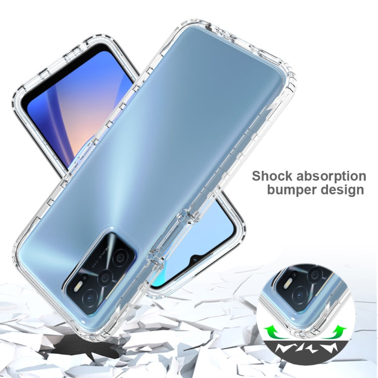 For OPPO A16 Shockproof High Transparency Two-color Gradual Change PC+TPU Candy Colors Phone Protective Case(White)