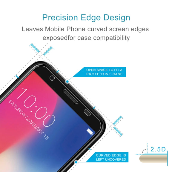 10 PCS 0.26mm 9H 2.5D Tempered Glass Film For Doogee X55
