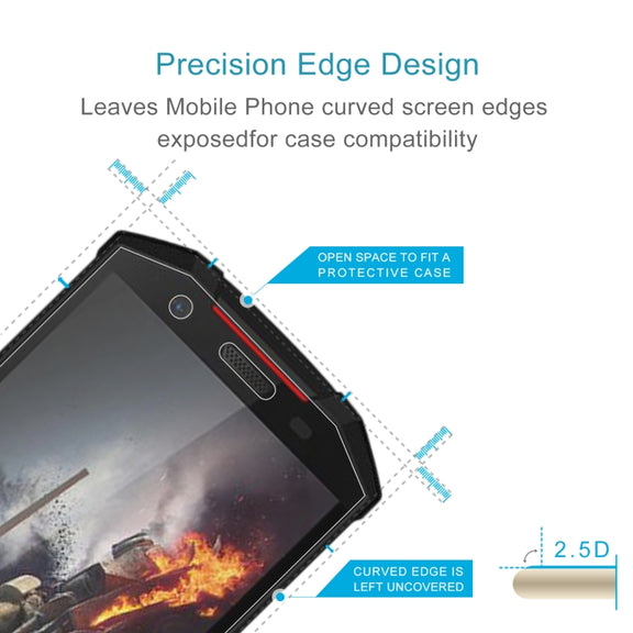 50 PCS 0.26mm 9H 2.5D Tempered Glass Film For Doogee S70
