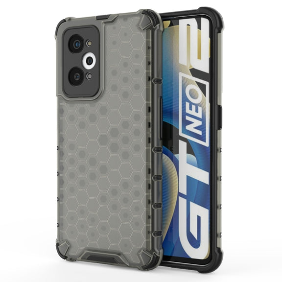 For OPPO Realme GT Neo2 5G Shockproof Honeycomb PC + TPU Phone Case(Black)