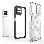 For OPPO Realme 8i Shockproof Honeycomb PC + TPU Phone Case(Black)