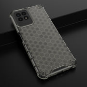 For OPPO Realme 8i Shockproof Honeycomb PC + TPU Phone Case(Black)