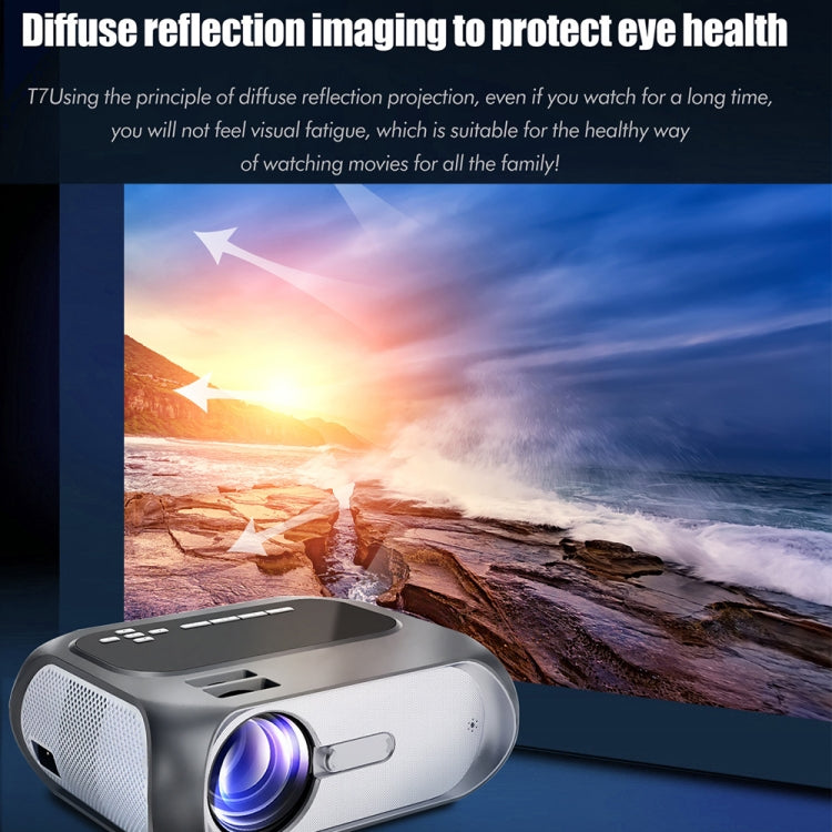 T7 1920x1080P 200 ANSI Portable Home Theater LED HD Digital Projector, Same Screen Version,US Plug (Black)