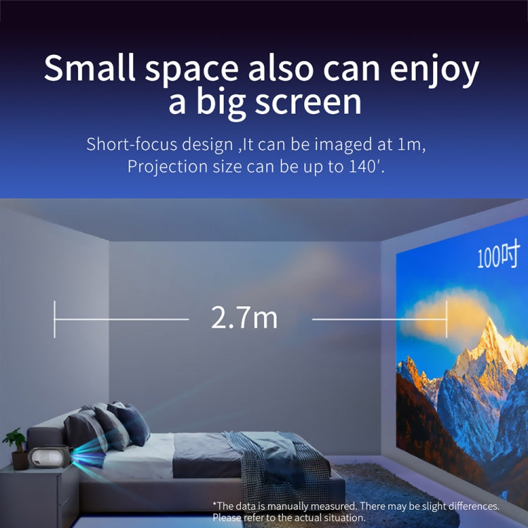 T7 1920x1080P 200 ANSI Portable Home Theater LED HD Digital Projector, Same Screen Version,US Plug (Black)