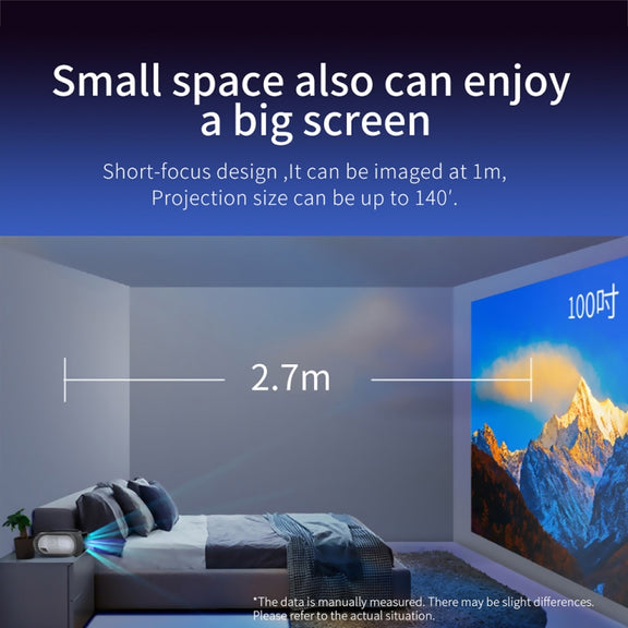 T7 1920x1080P 200 ANSI Portable Home Theater LED HD Digital Projector, Same Screen Version,US Plug (Black)