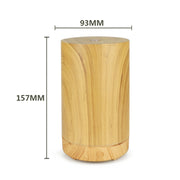 USB 200ml Hollow-out Forest Pattern Wooden Essential Oil Aromatherapy Machine Ultrasonic Humidifier Automatic Alcohol Sprayer(Light Brown-4)