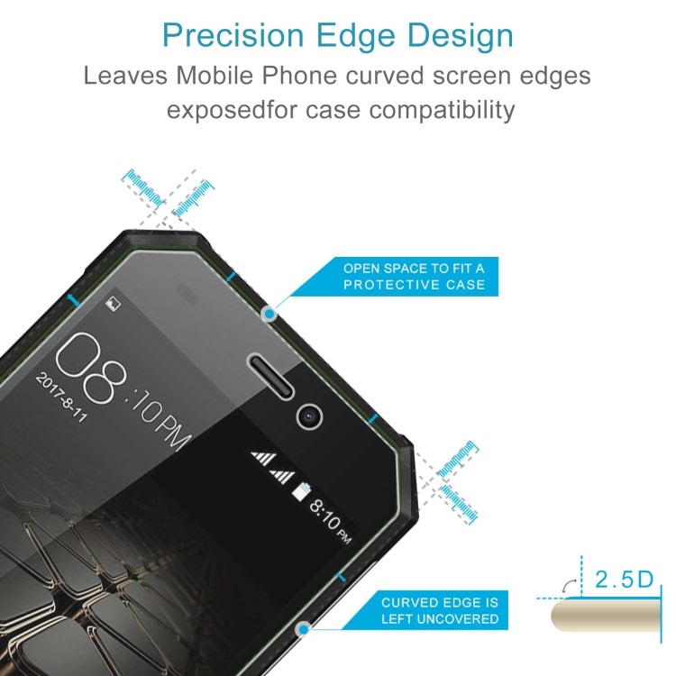 50 PCS 0.26mm 9H 2.5D Tempered Glass Film For Blackview BV4000 Pro