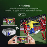 T7 1920x1080P 200 ANSI Portable Home Theater LED HD Digital Projector, Same Screen Version, AU Plug(Black)