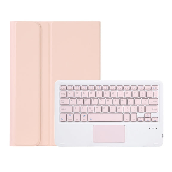 AHV7-A Lambskin Texture Ultra-thin Bluetooth Keyboard Leather Tablet Case with Touchpad For Honor Tablet V7 Pro(Pink)