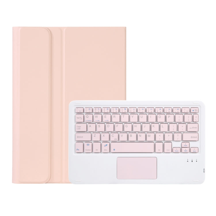AHV7-A Lambskin Texture Ultra-thin Bluetooth Keyboard Leather Tablet Case with Touchpad For Honor Tablet V7 Pro(Pink)