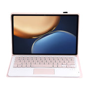 AHV7-A Lambskin Texture Ultra-thin Bluetooth Keyboard Leather Tablet Case with Touchpad For Honor Tablet V7 Pro(Pink)