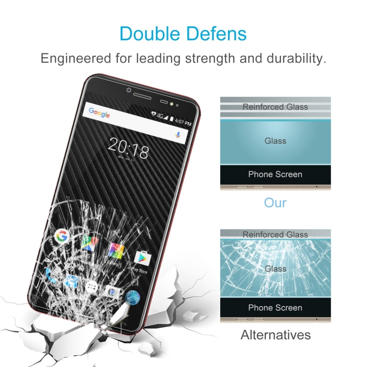 50 PCS 0.26mm 9H 2.5D Tempered Glass Film For Ulefone T1